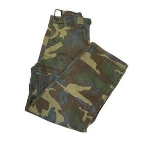 Jet Lag Men's Vintage Cargo Pants Camouflage Military Button Fly Size Medium Y2K